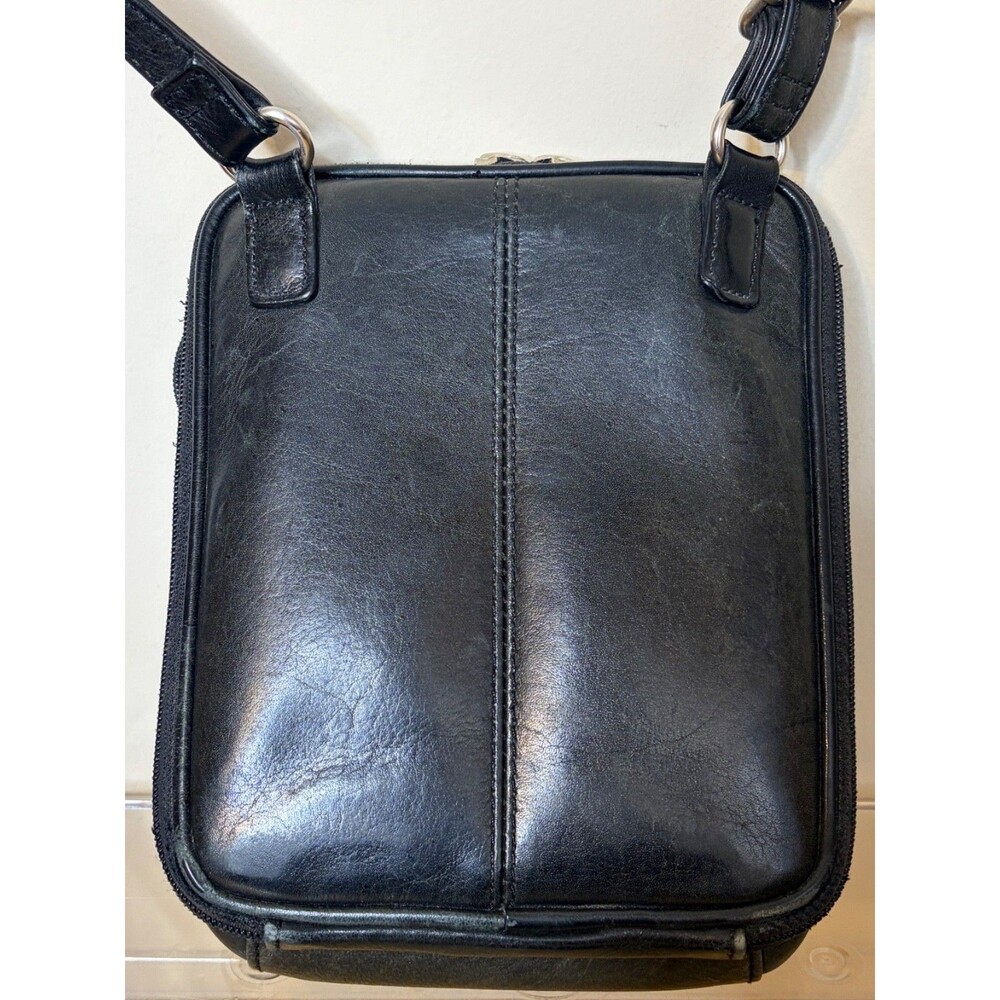 Vintage Fossil Black Leather Crossbody Travel Purse Shoulder Bag - Picture 6 of 14
